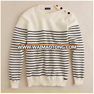 Men's pullover sweater men knitwear (95%cotton 5%cashmere) fine gauge sweater SWT-M10106