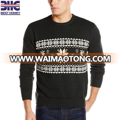 Christmas design crew neck sweaters for men knitted pullover sweater in 2017